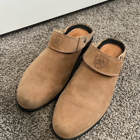 Ariat Shoes - Ariat ATS Sport Mule Slingback Clogs Brown Tan Leather Shoes Womens 8
